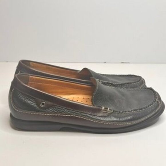 Johnston & Murphy Mens Leather Loafers Black & Brown Stitching Size 12M main image 7